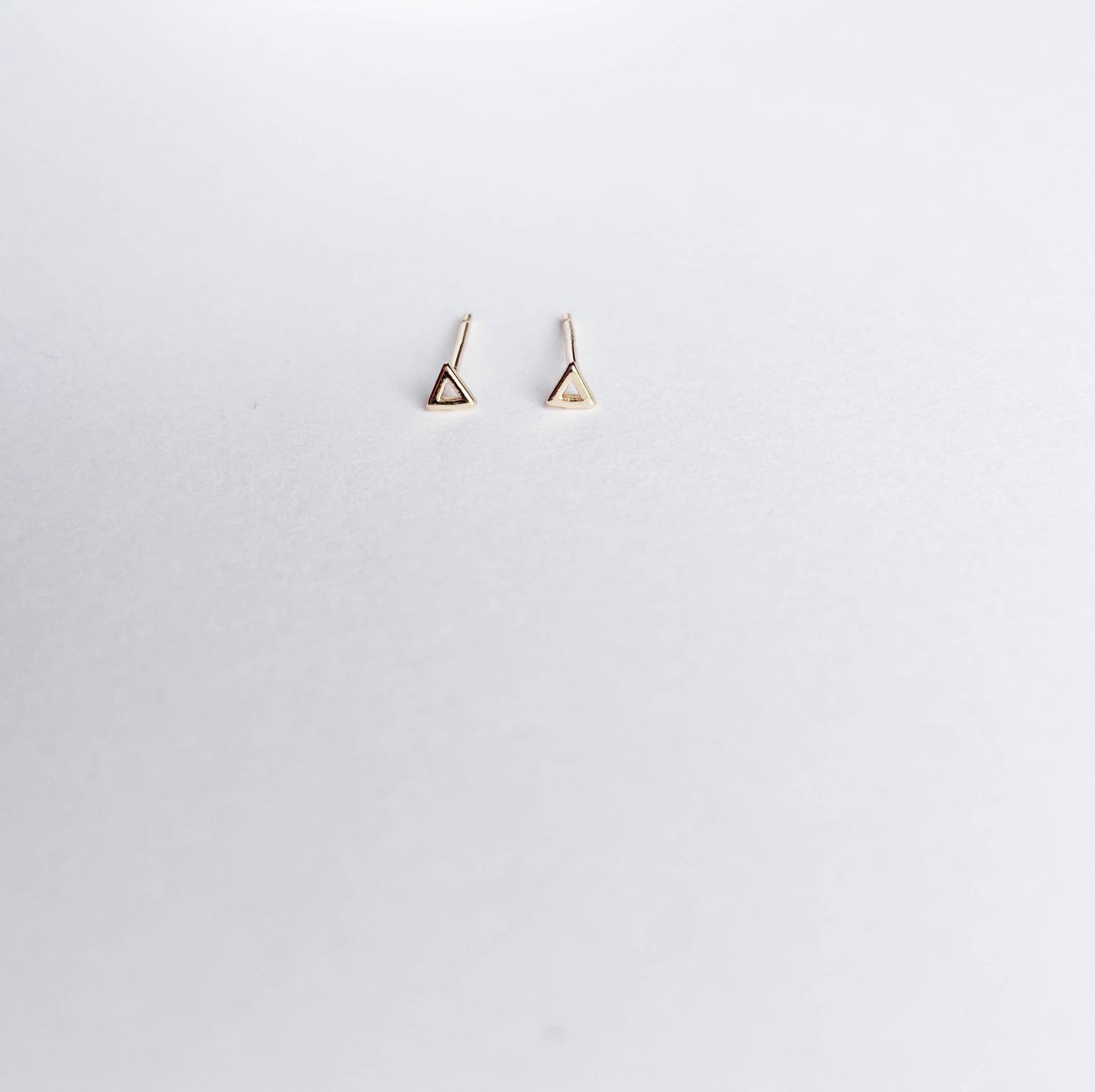 Wild Juniper - Tiny Tiny Gold Studs Earrings - Tiny Gold Open Triangles