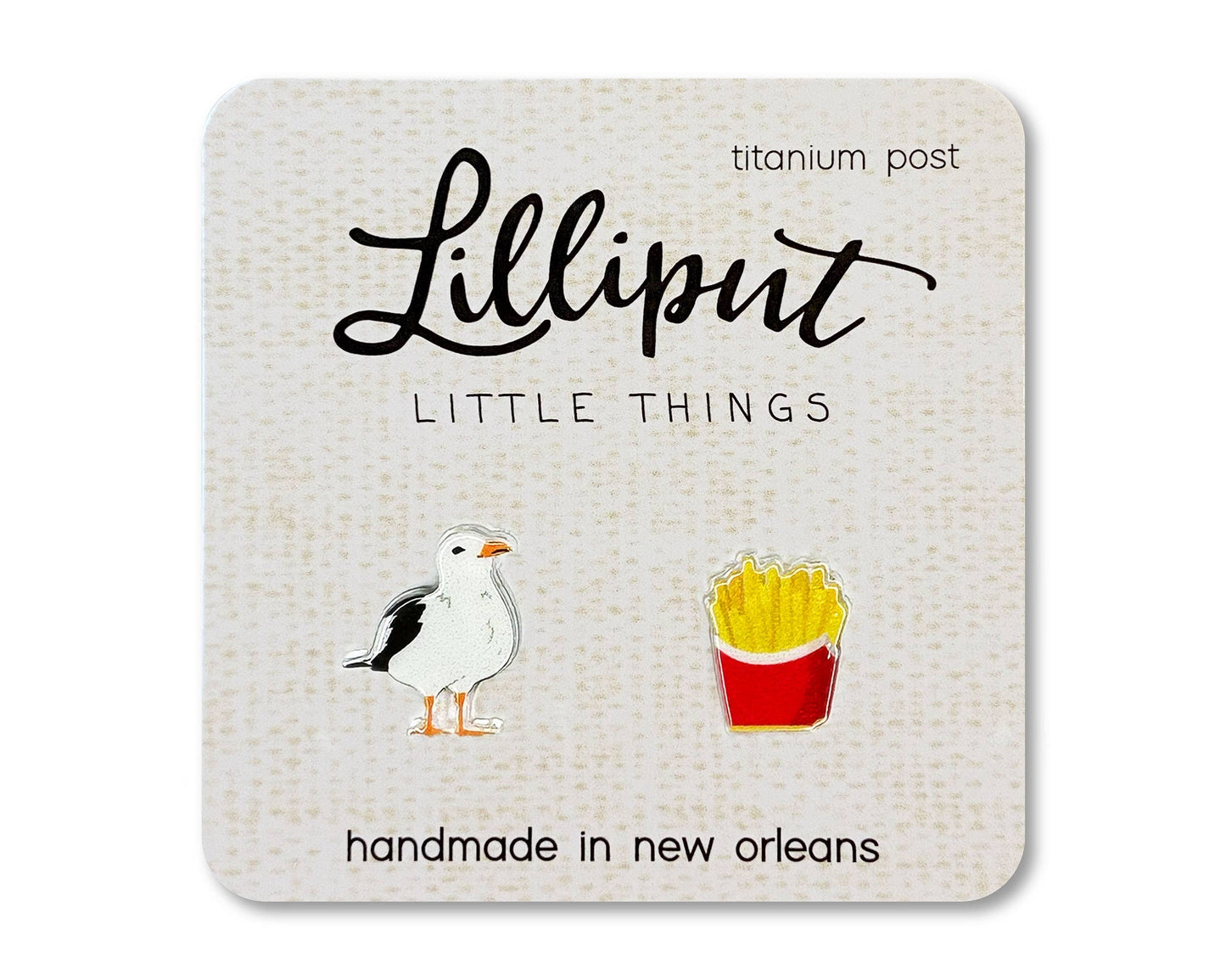 Lilliput Little Things - Seagull & French Fries Earrings