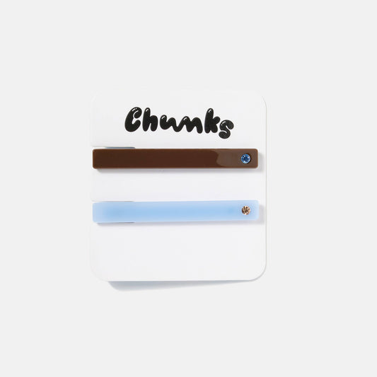 CHUNKS - Allie Clips in Chocolate + Periwinkle