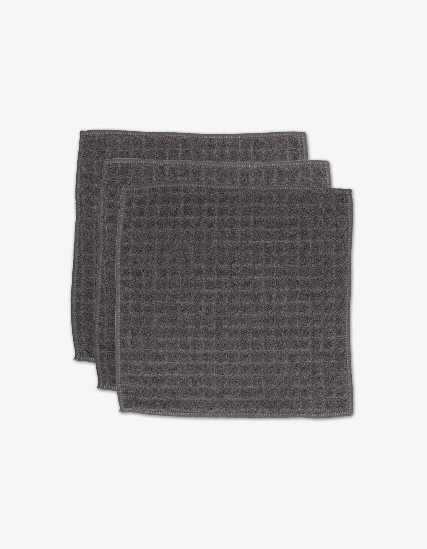 Geometry - Charcoal Waffle Washcloth Set