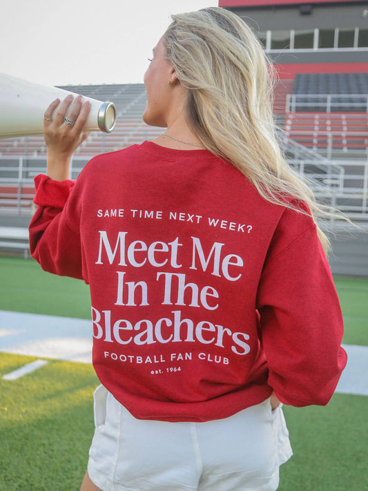 FRIDAY + SATURDAY - F+S: MEET ME IN THE BLEACHERS RED SWEATSHIRT (FRONT + BACK)