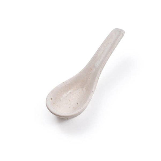 Sugarboo & Co - Ribbed Ceramic Speckled Soup Spoon - 4.5