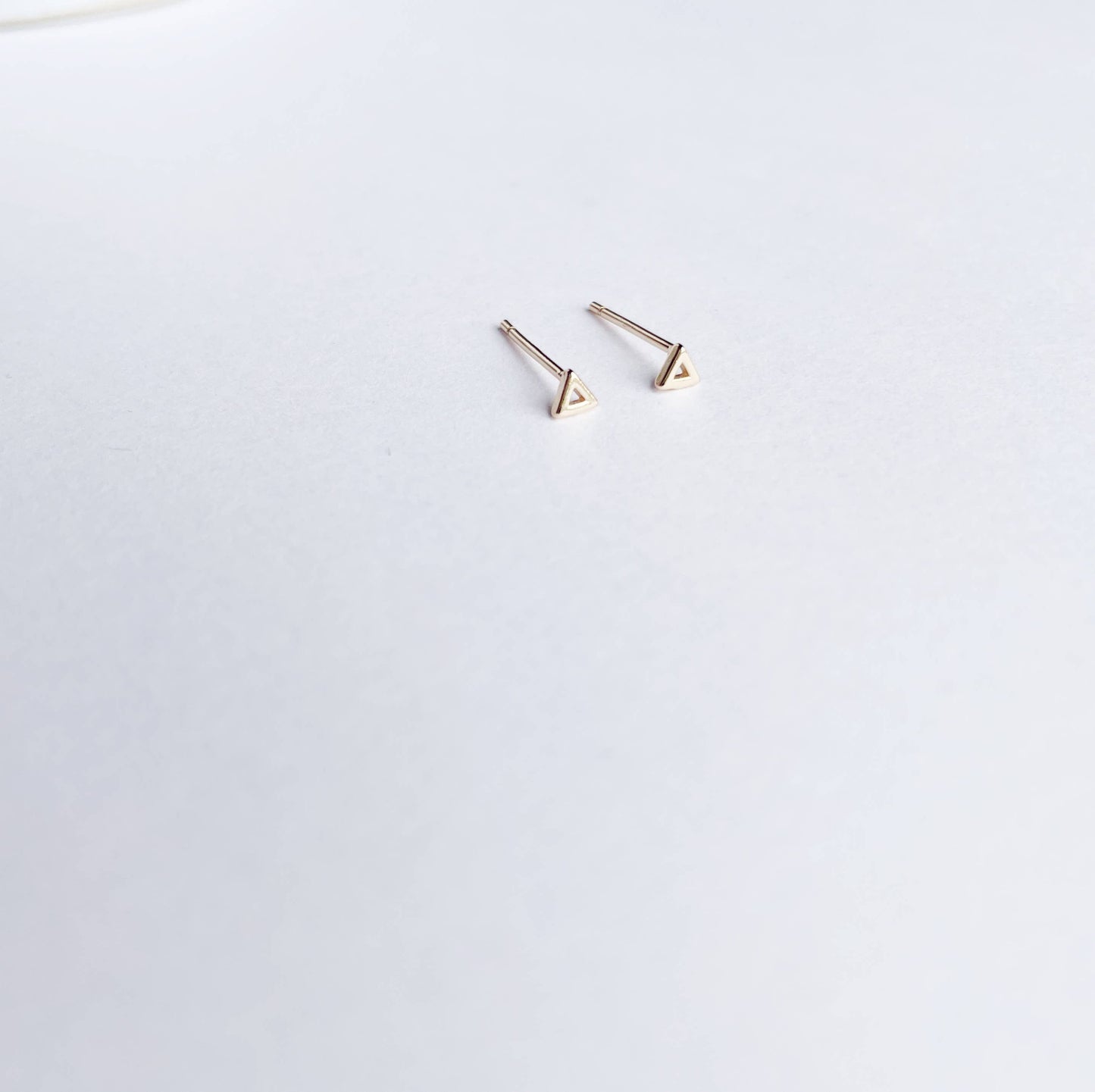 Wild Juniper - Tiny Tiny Gold Studs Earrings - Tiny Gold Open Triangles