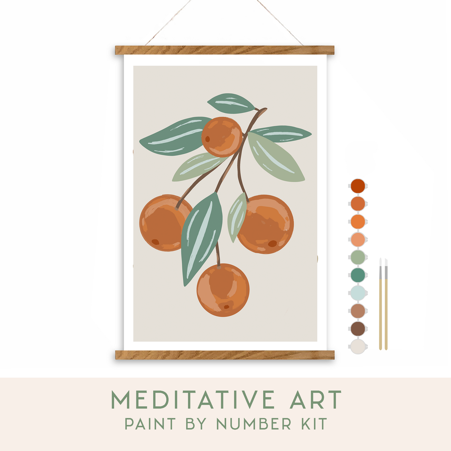 Breathe People - Citrus Branch Meditative Art Paint by Number Kit