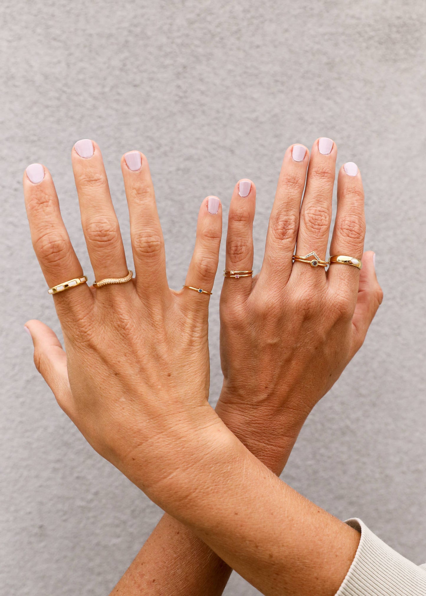 JaxKelly - Petite Gold Pinky Rings - Champagne