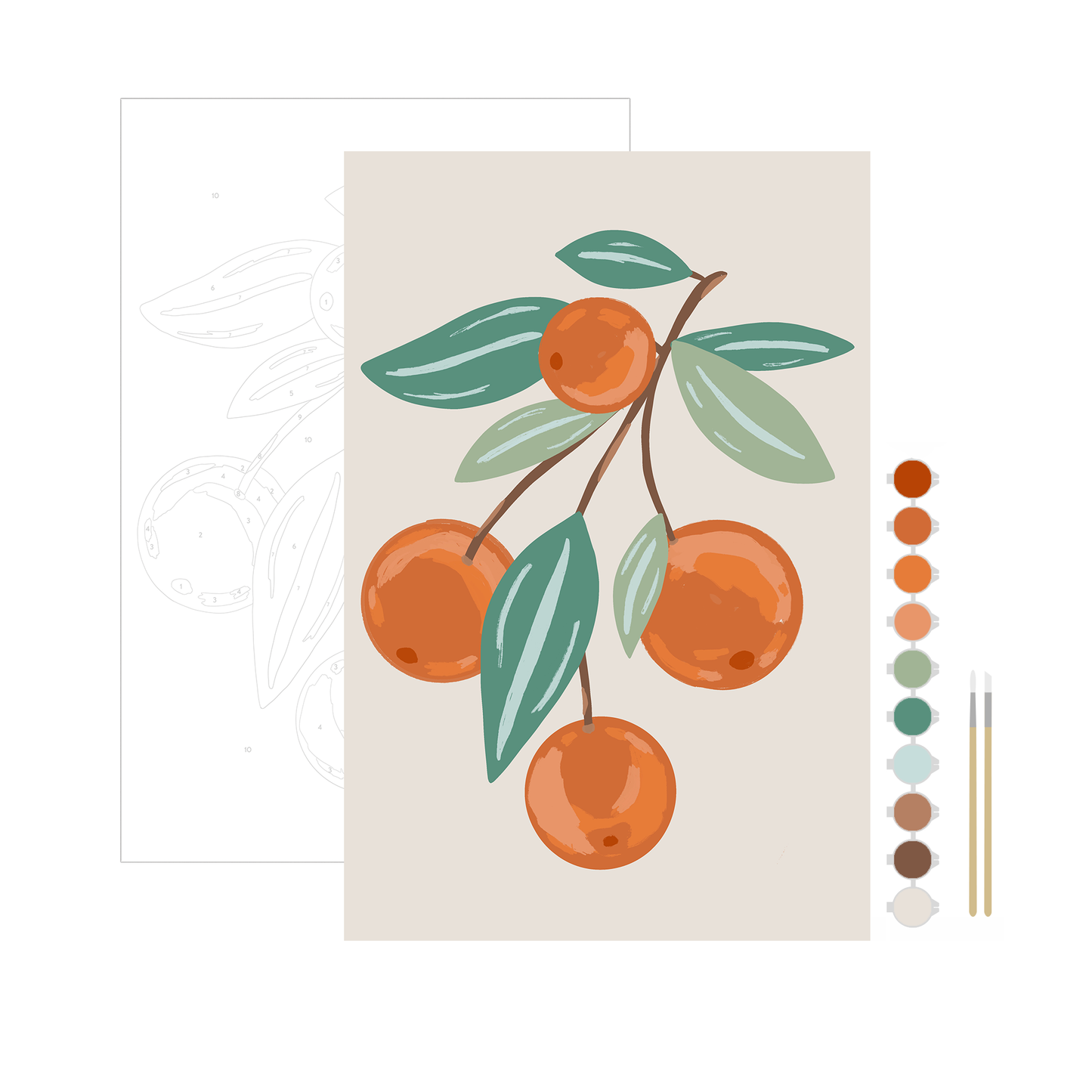 Breathe People - Citrus Branch Meditative Art Paint by Number Kit