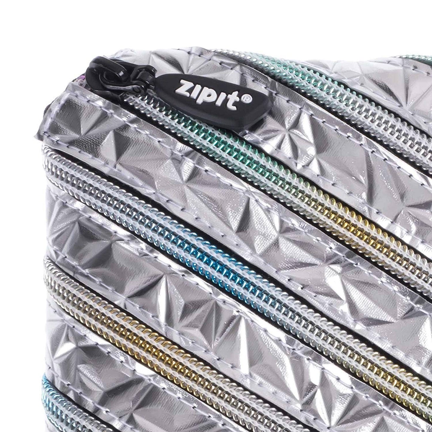 ZIPIT - ZIPIT Metallic Pencil Case, Silver