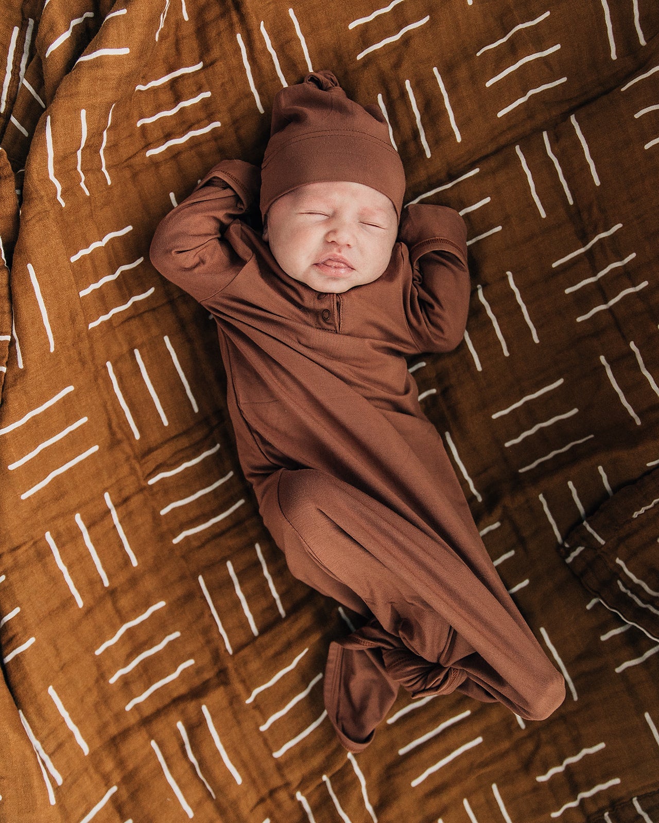 Mustard Mudcloth Muslin Swaddle Blanket