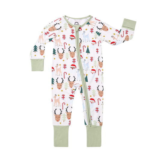 Emerson and Friends - Santa and Friends Bamboo Baby Convertible Footie Pajama