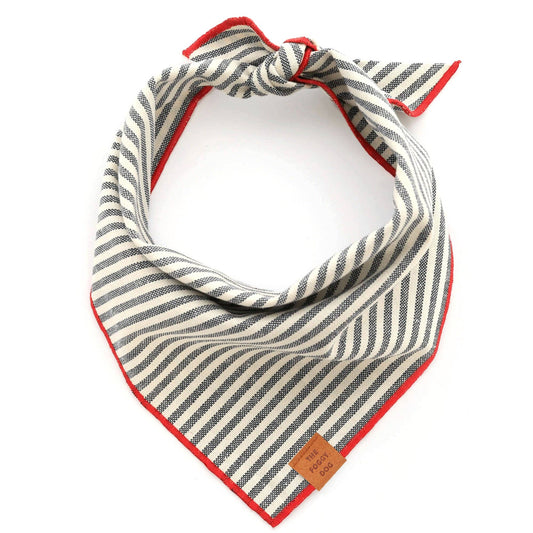 The Foggy Dog - Charcoal Stripe Dog Bandana