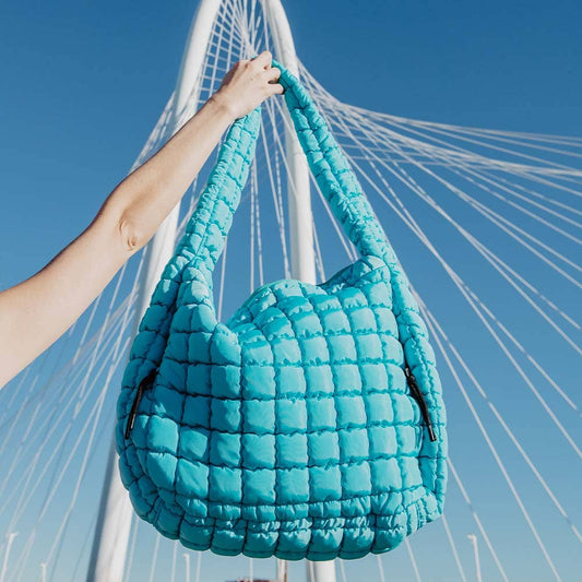 Katydid - Blue Wholesale Quilted Puffer Tote