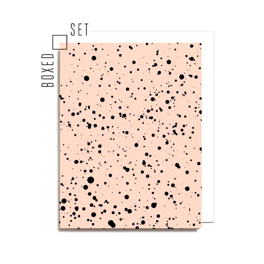 Worthwhile Paper - Splatter Pattern Card - Peachy Pink - Boxed Set of 6