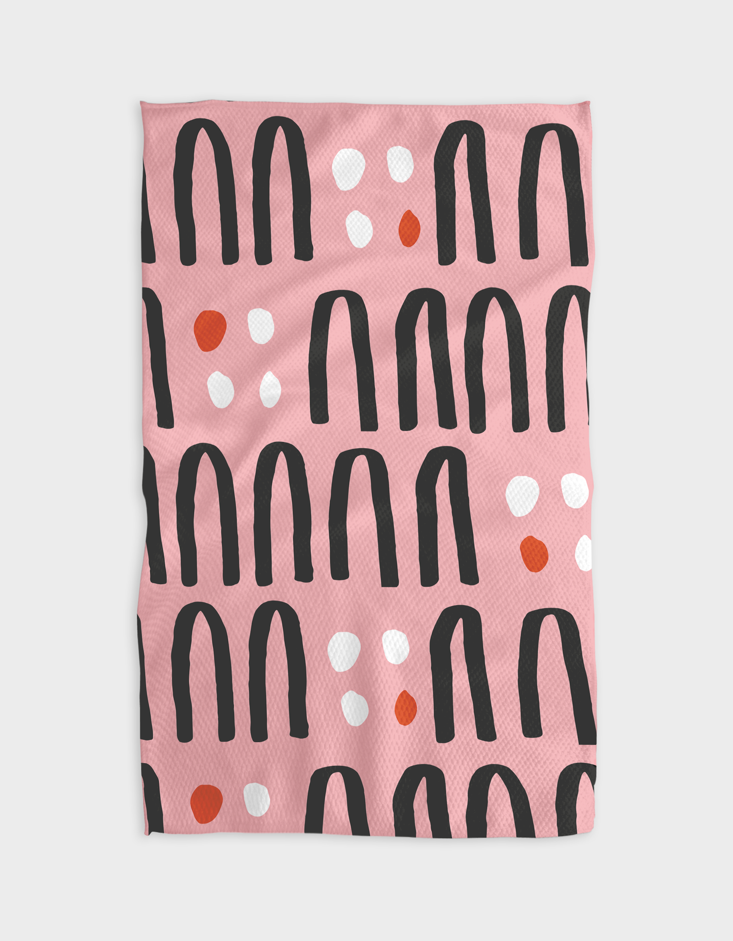 Geometry - Modern Pink Kitchen Tea Towel