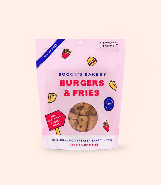 Pet Palette Distribution - Bocce's Bakery Burgers & Fries 5oz Biscuits Dog Treats