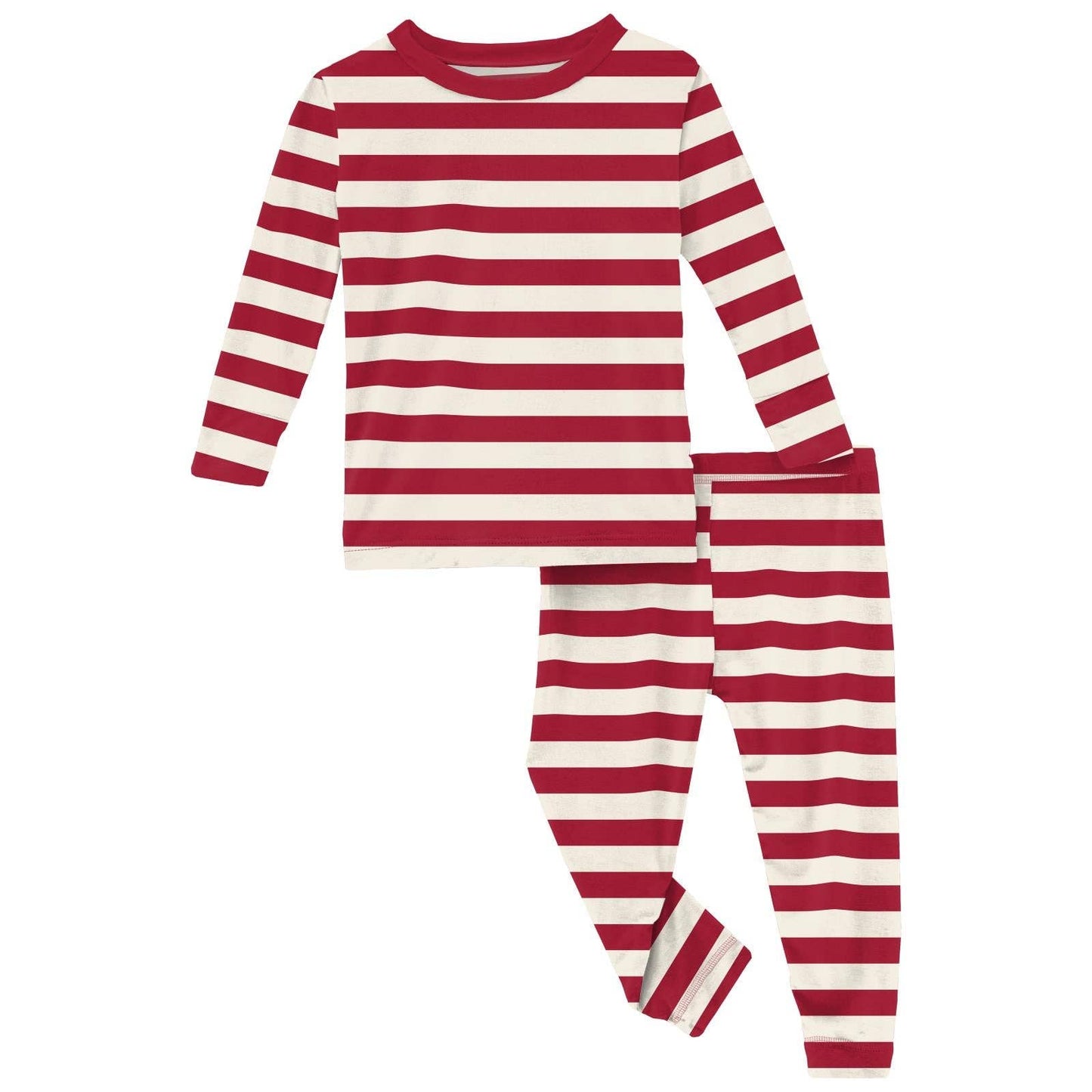 Kickee Pants - Print Long Sleeve Pajama Set in Classic Candy Cane Stripe: 5 Y