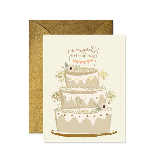 Ginger P. Designs - Sparkler Cake Wedding Greeting Card