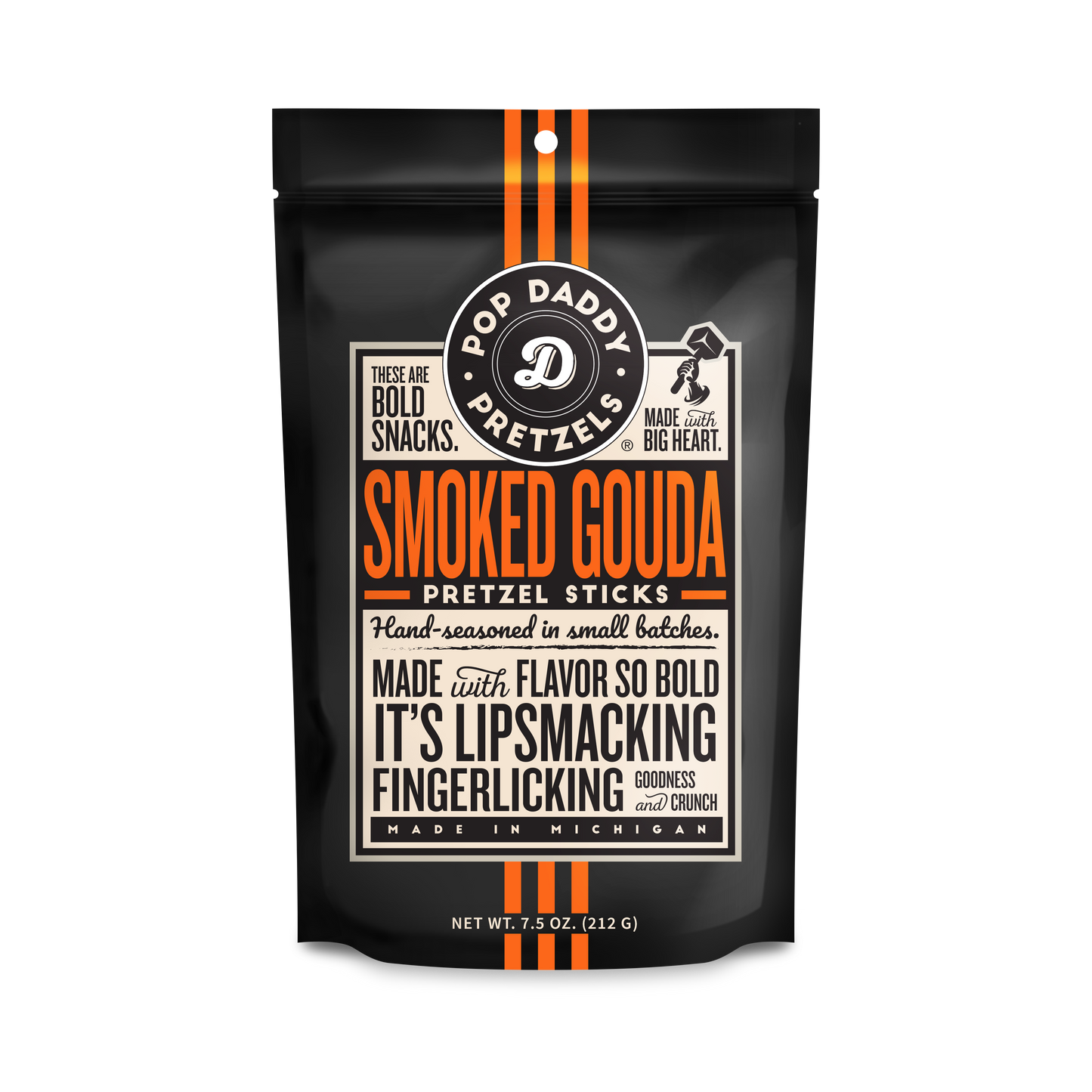 Pop Daddy Snacks - Pop Daddy – Smoked Gouda Seasoned Pretzels 7.5oz - homebody