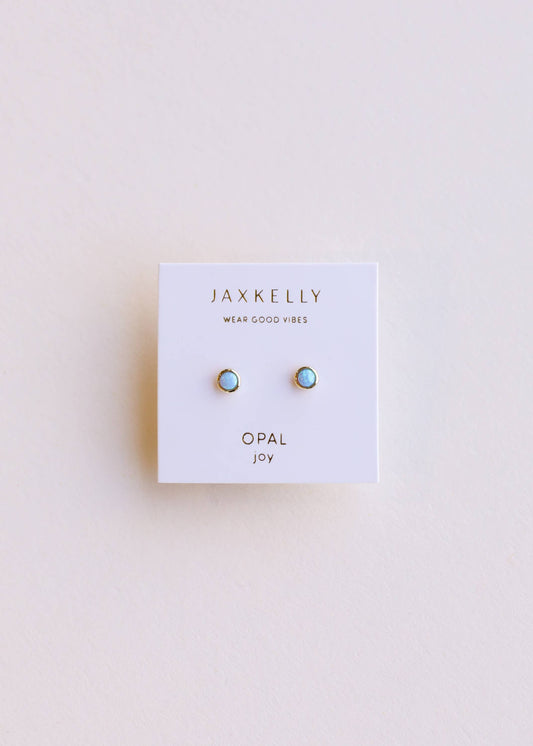 JaxKelly - Simple Stud - Fire Opal- Earring