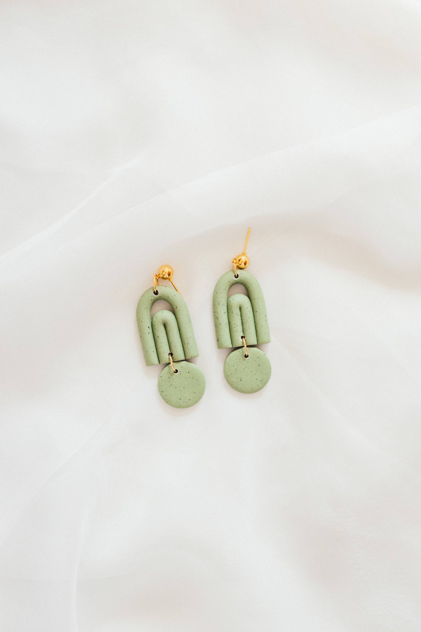 Audrey Harper Co - Dark Green Abstract Clay Earrings