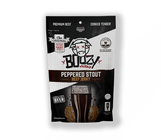 Boozy Jerky - Peppered Stout Beef Jerky