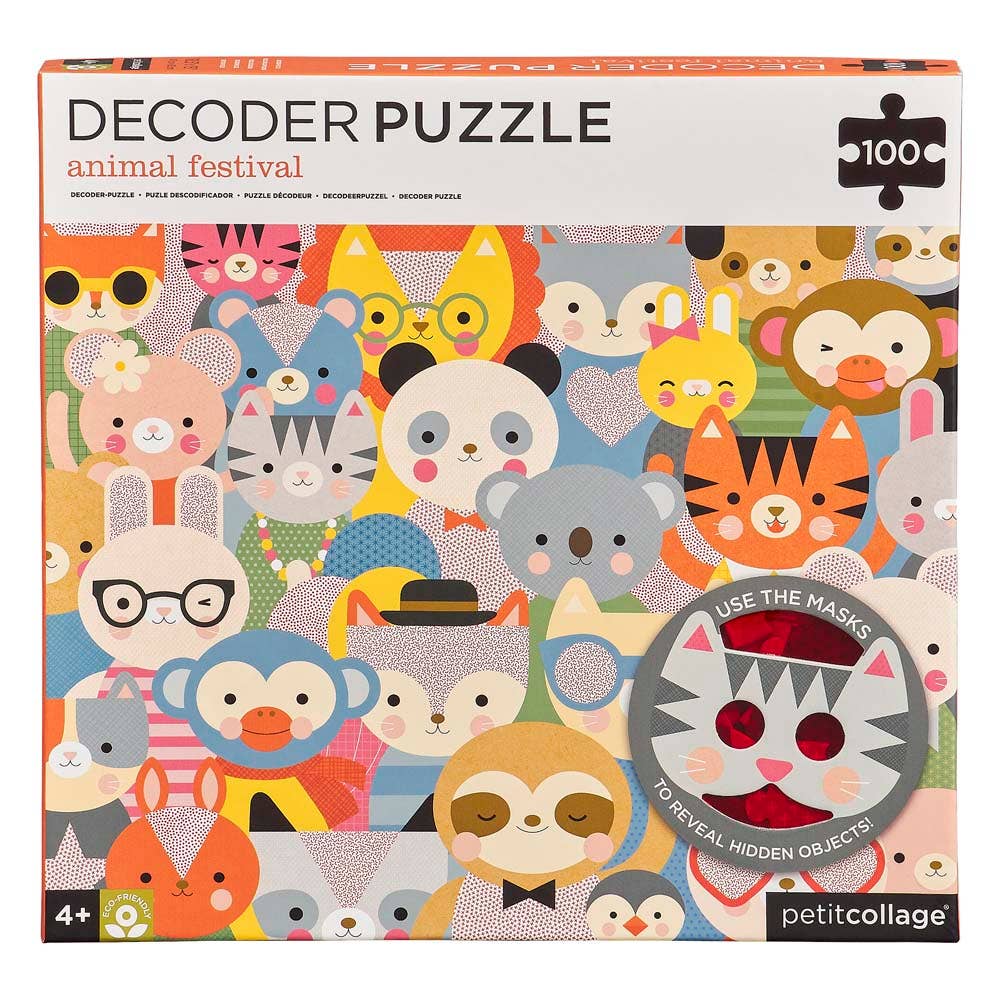 Petit Collage - Animal Festival 100-Piece Decoder Puzzle