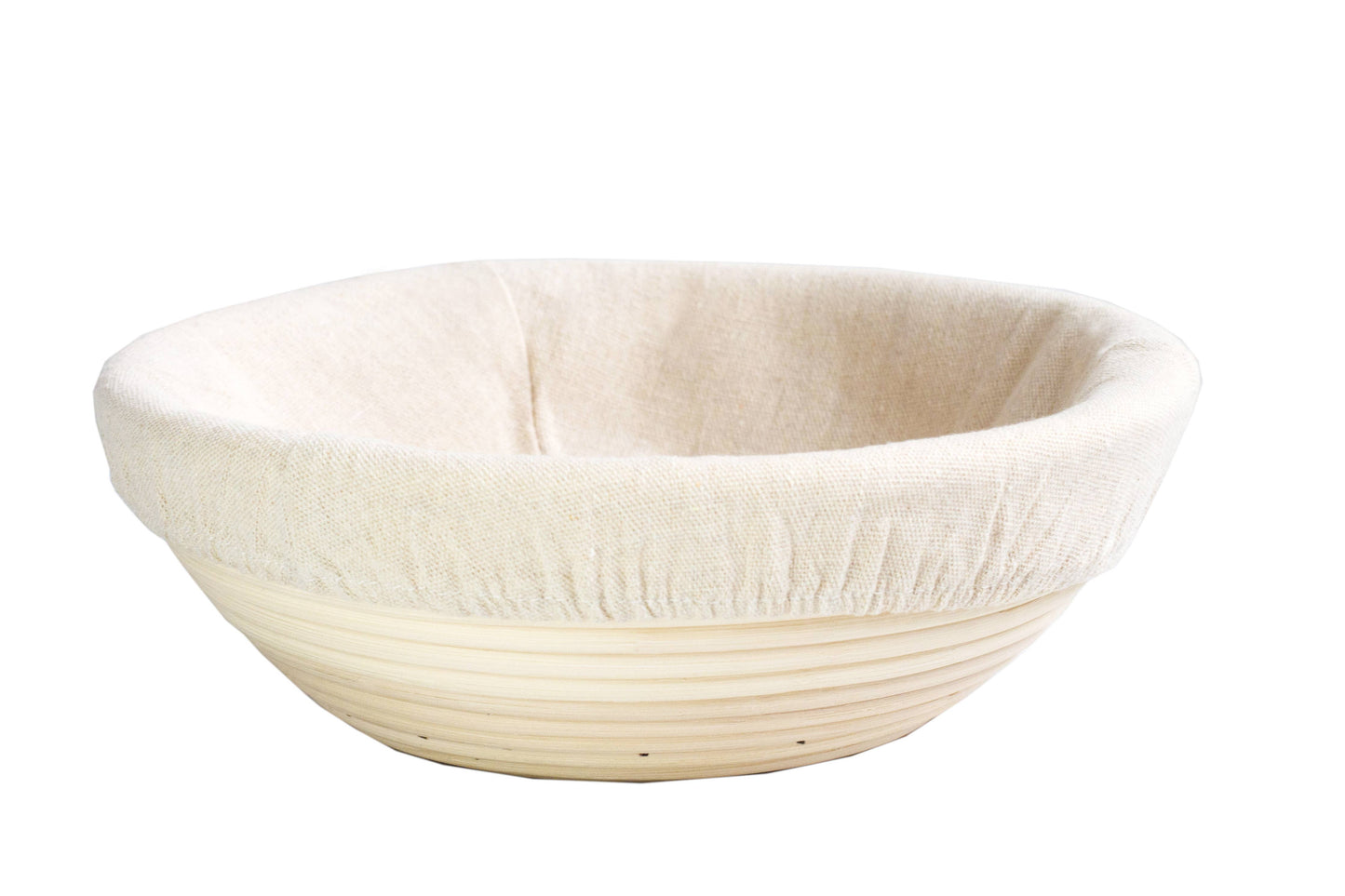 Bospak - 10"  Round Bread  Proofing Basket Rattan bowl w/cloth Liner