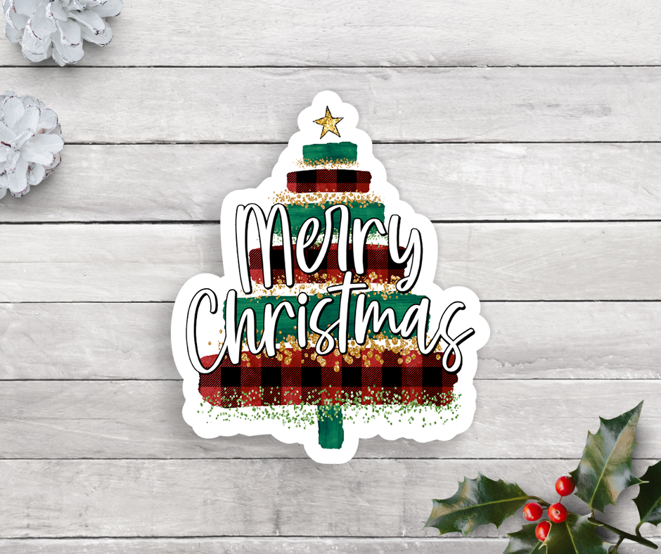 Expression Design Co - Merry Christmas Tree Vinyl Sticker