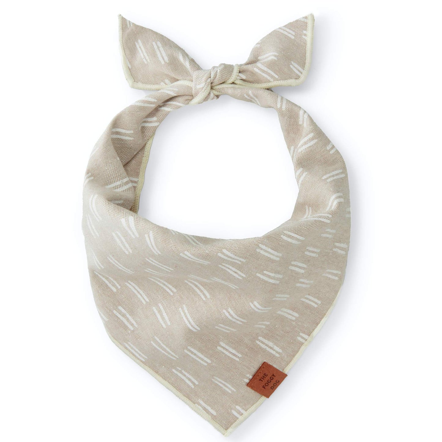 The Foggy Dog - Flax Lines Boho Dog Bandana