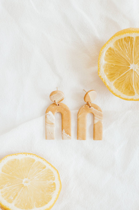 Audrey Harper Co - Mustard arch clay earrings