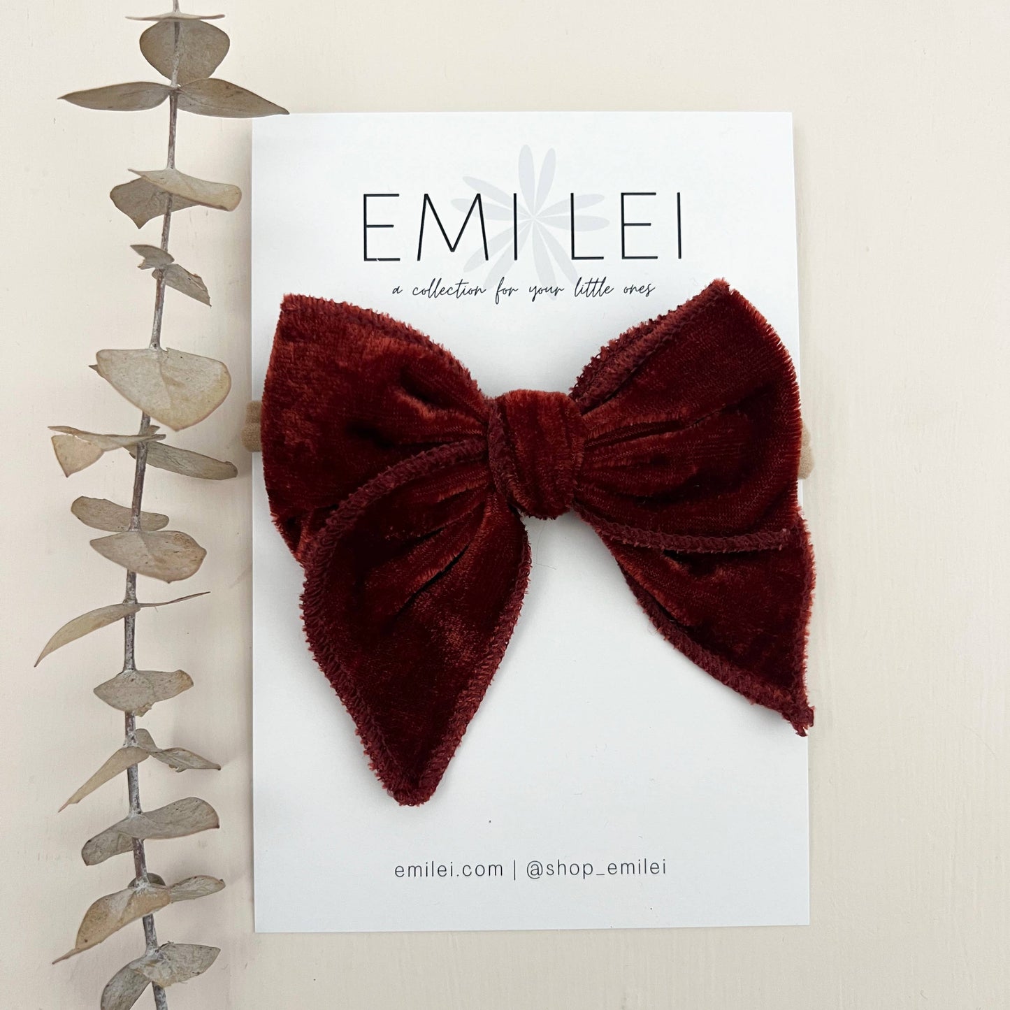 Velvet Fable Bow Headband - Crimson