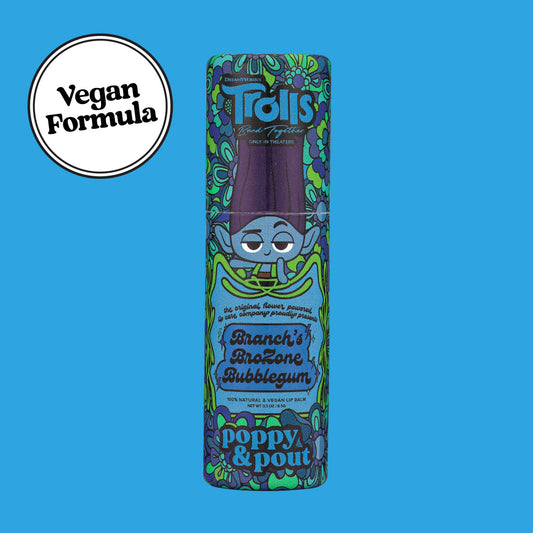 Vegan Lip Balm, "Trolls 3" Branch's BroZone Bubblegum