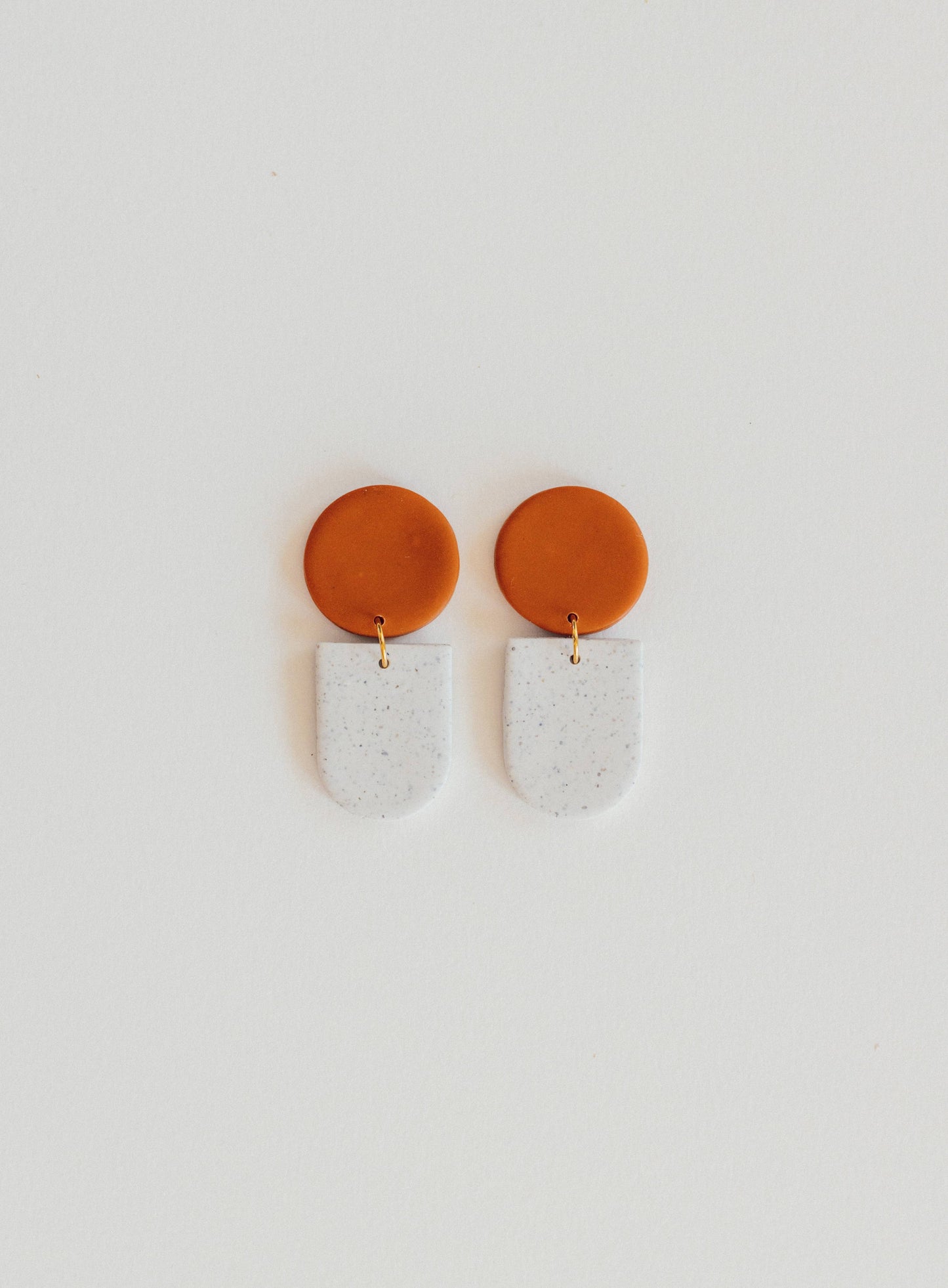 Audrey Harper Co - Burnt Orange Circle Clay Earrings