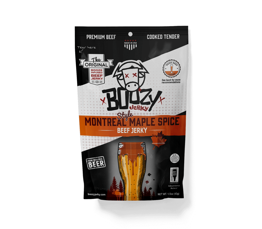 Boozy Jerky - Montreal Maple Spice Lager Beef Jerky