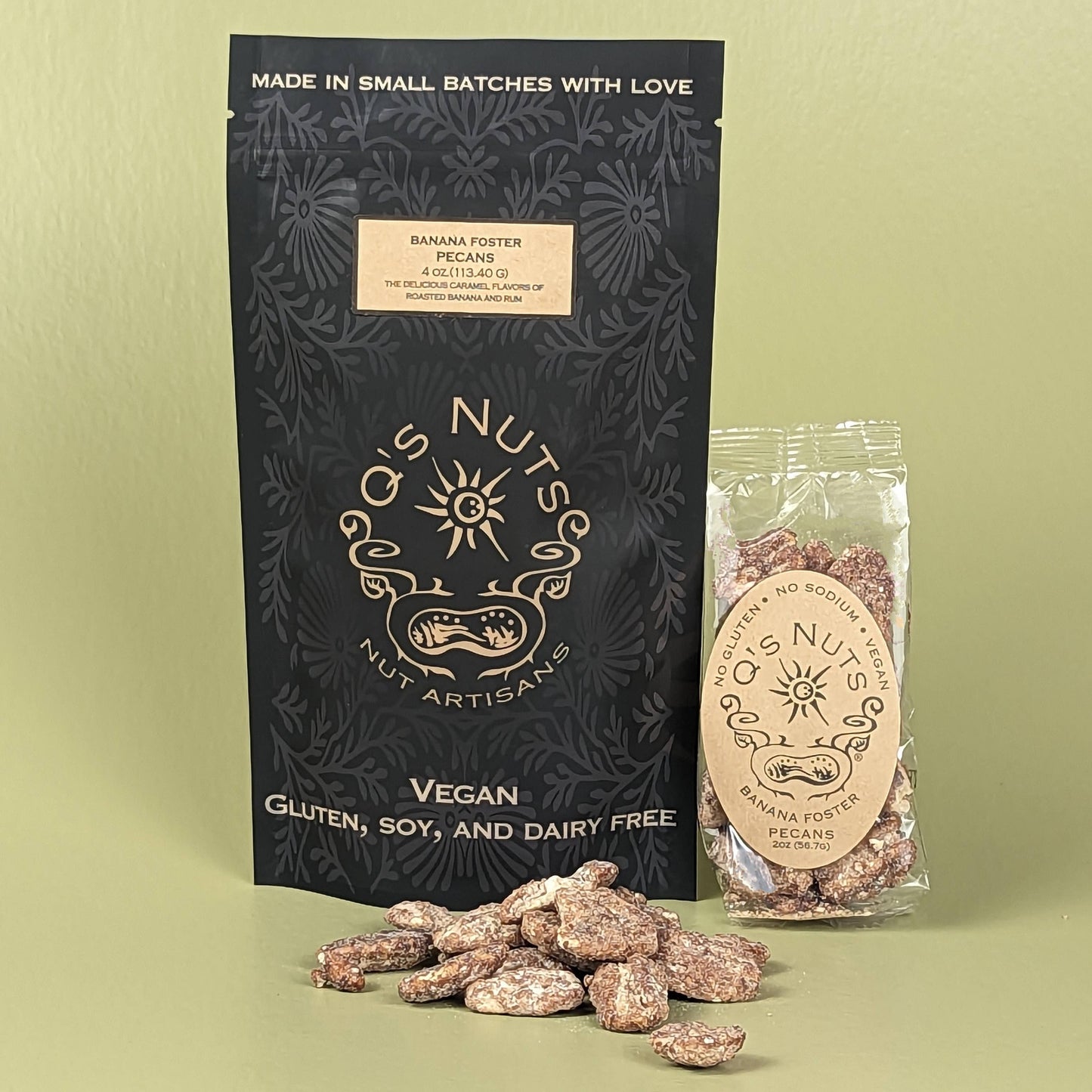 Q's Nuts, LLC - 4 oz Banana Foster Pecan