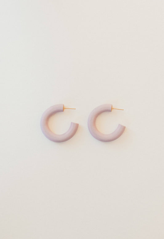 Audrey Harper Co - Light purple clay hoop earrings