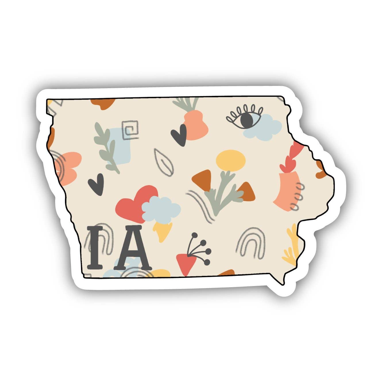 Big Moods - Iowa Abstract Pattern Sticker