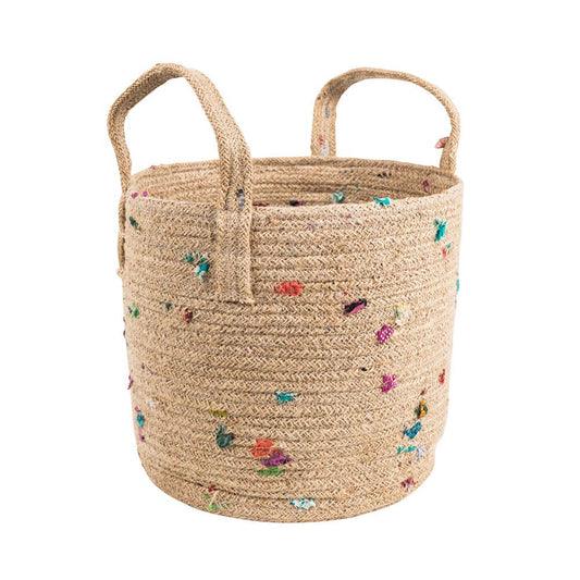 Ten Thousand Villages - Bright Bits Jute Basket 10" - homebody