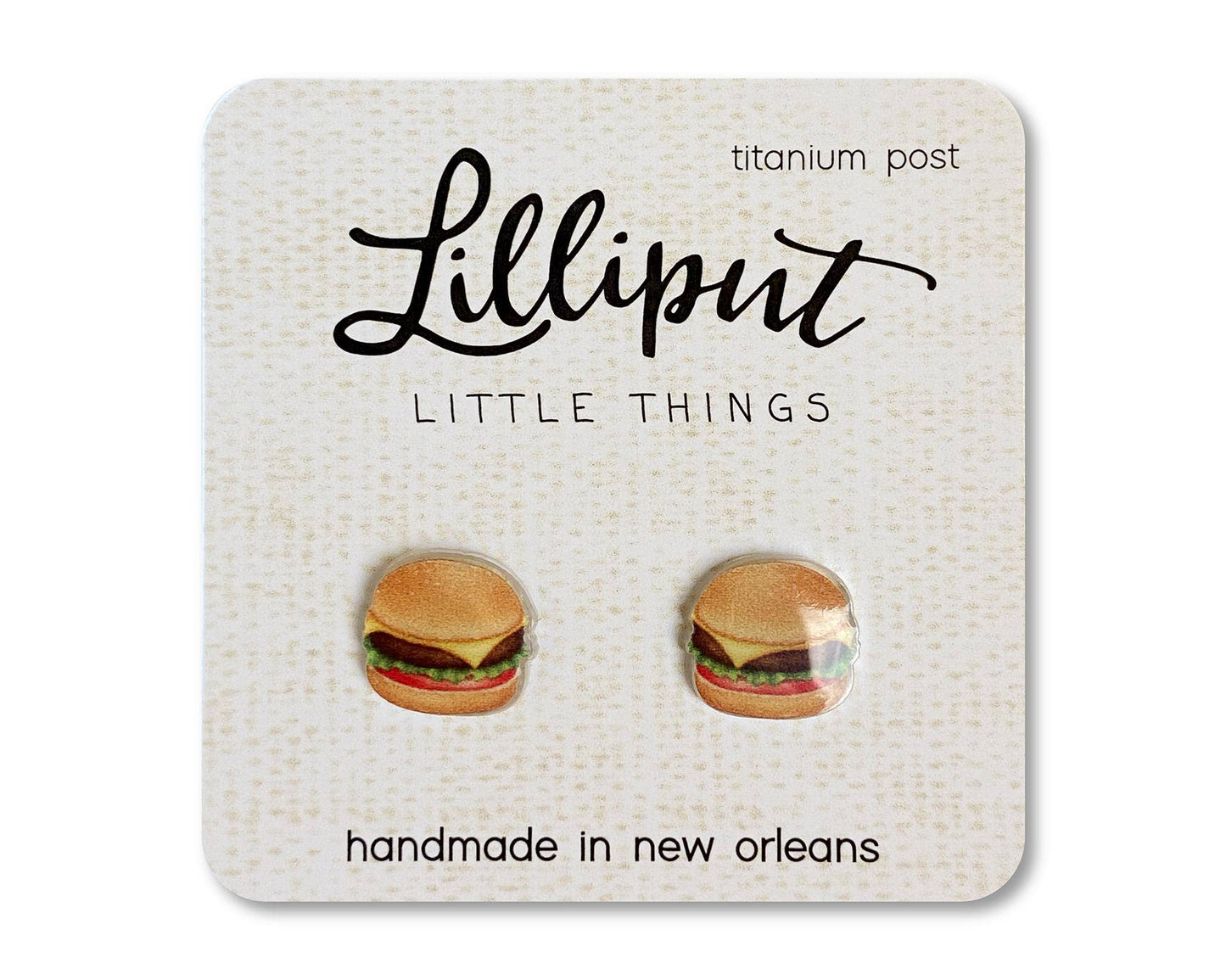 Lilliput Little Things - Cheeseburger Earrings