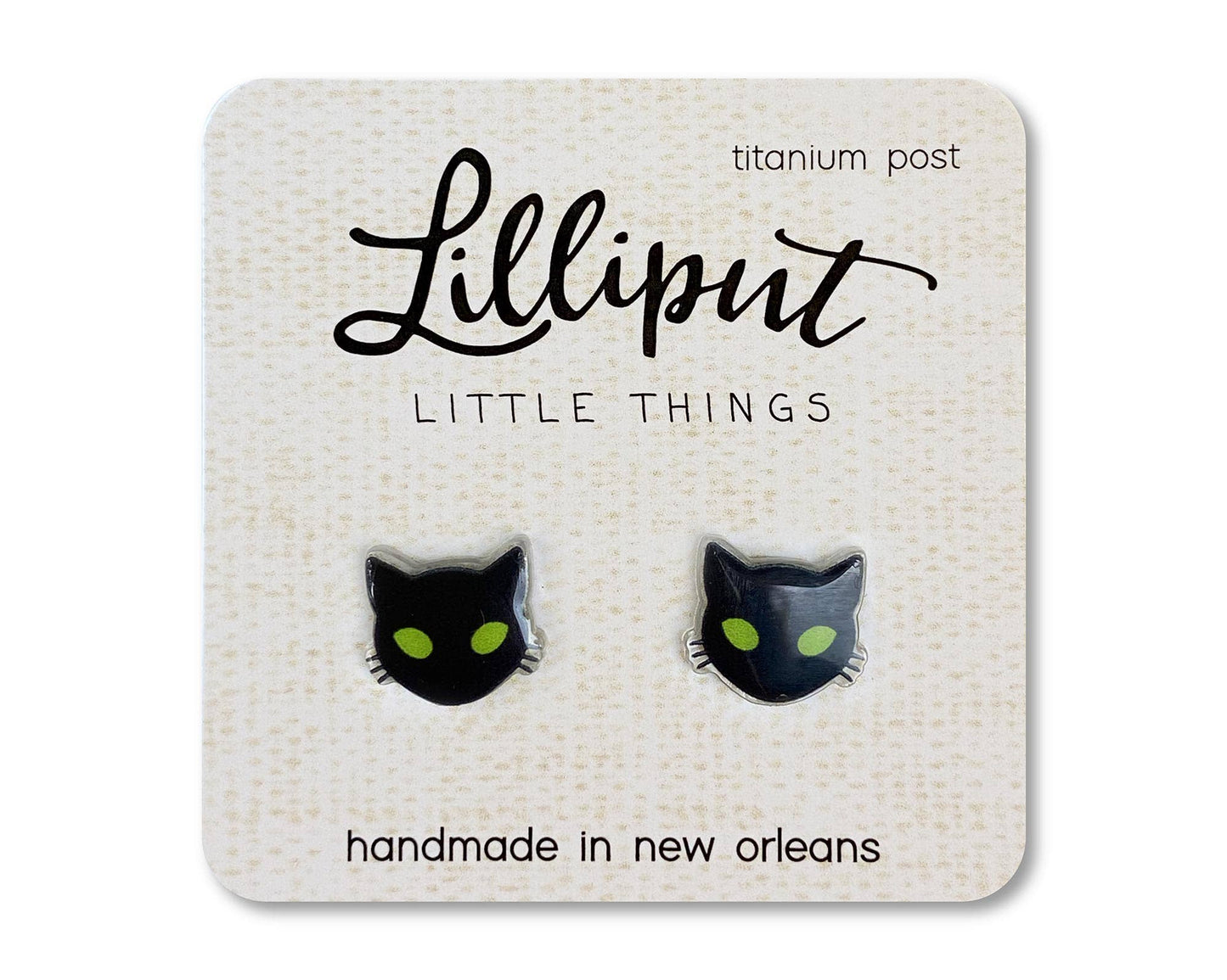 Spooky Black Cat Earrings