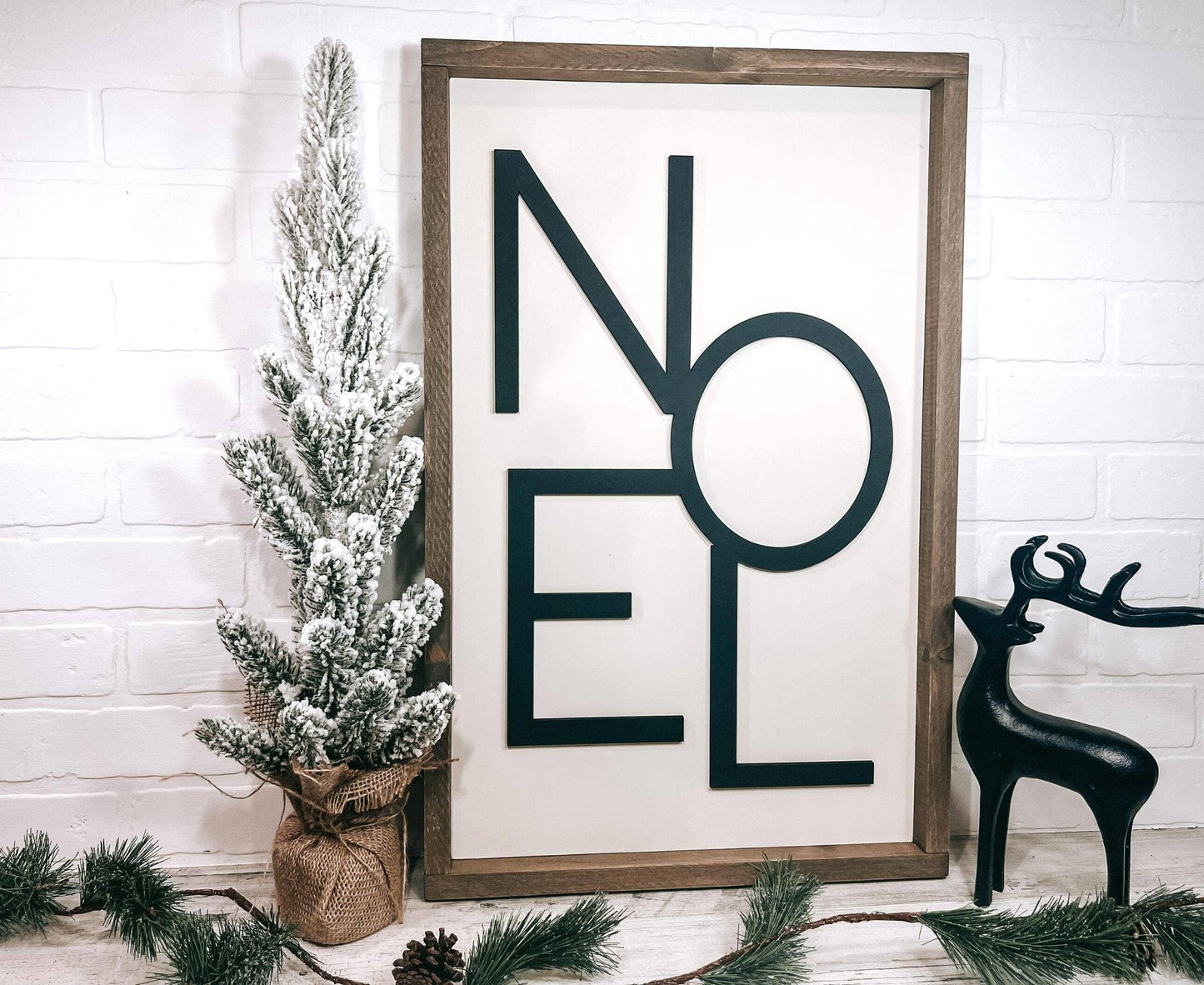 NOEL Christmas Wood Sign, Rustic Christmas Decor, Wall Art