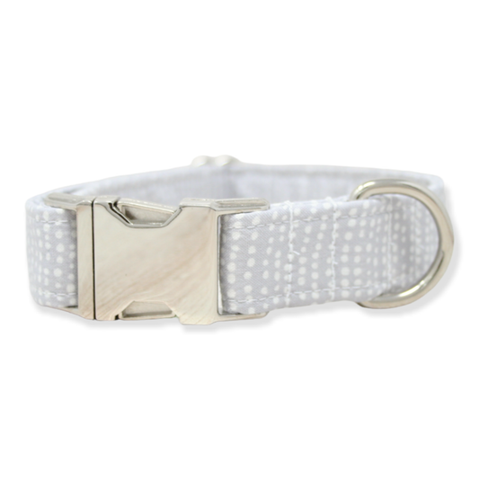 The Oxford Dog - Dog Collar | Boy Dog Collar | Gray Ditsy Dots | Oxford Dog