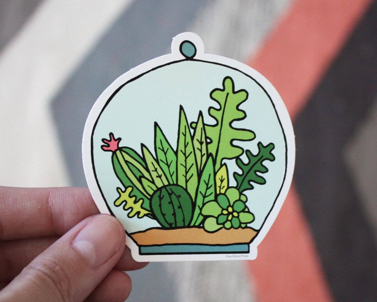 Free Period Press - Succulent Terrarium Vinyl Sticker