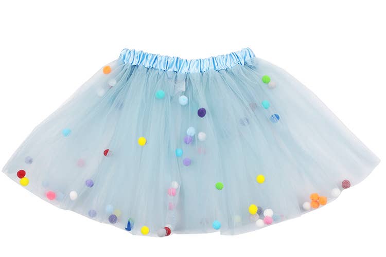 Sparkle Sisters by Couture Clips - Light Blue Pom Pom Tutu