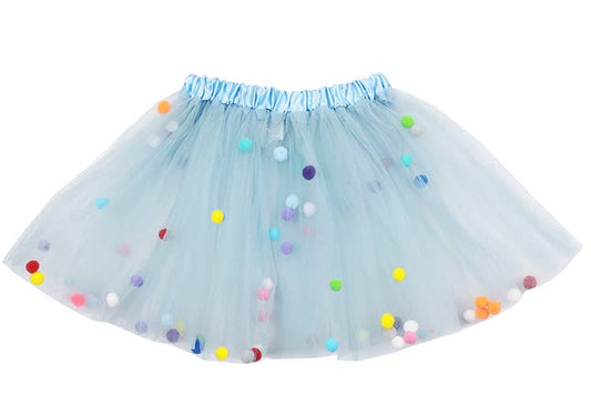 Sparkle Sisters by Couture Clips - Light Blue Pom Pom Tutu